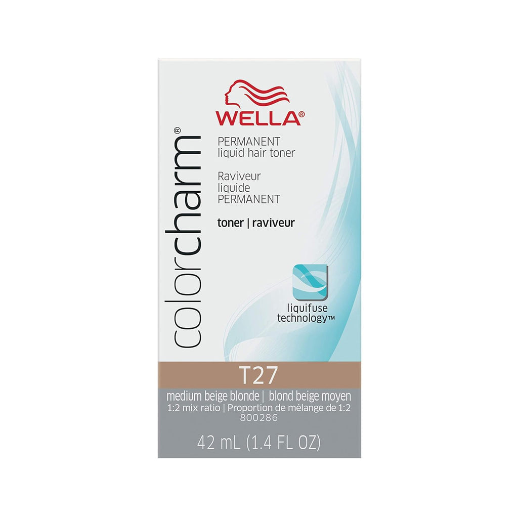 070018066893 - Wella ColorCharm Permanent Liquid Hair Toner 42 ml / 1.4 oz - T27 Medium Beige Pale