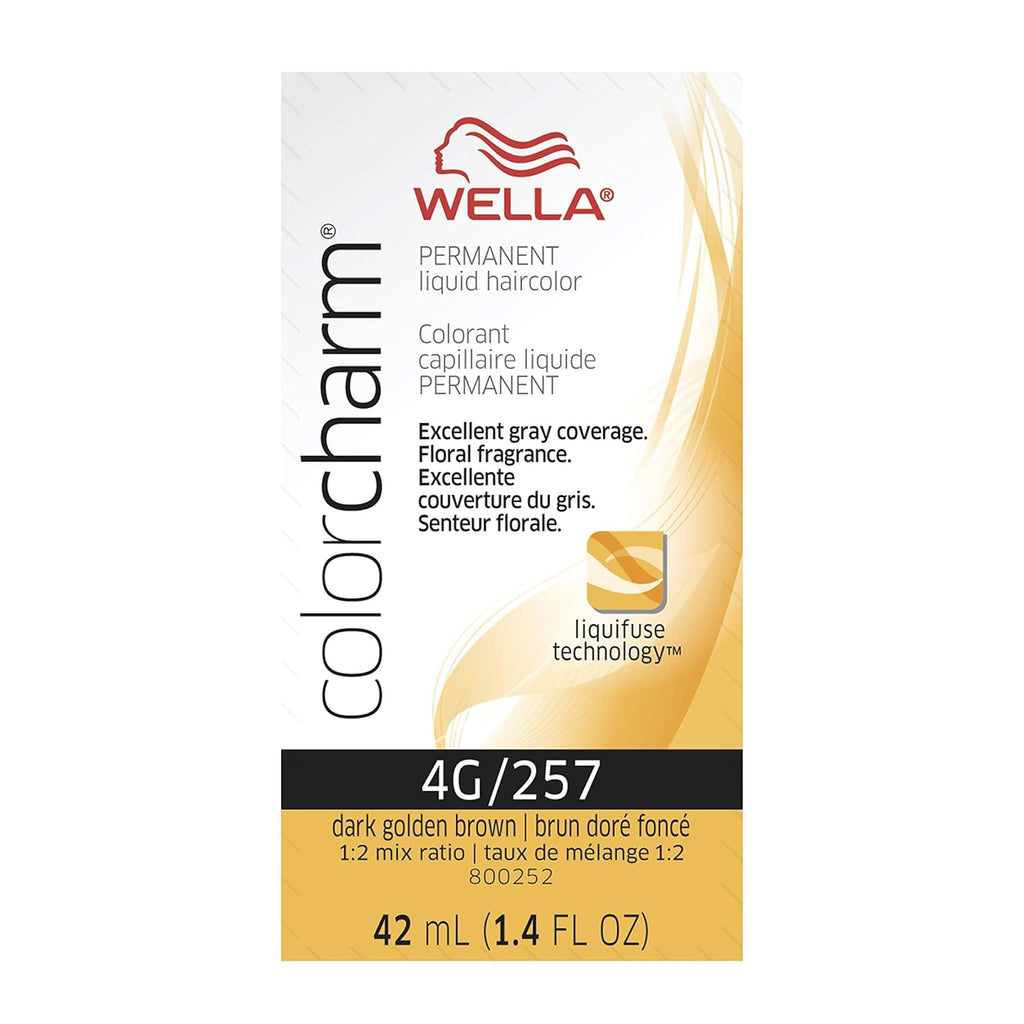 Wella ColorCharm Permanent Liquid Hair Color 42 ml / 1.4 oz - 4G / 257 Dark Golden Brown