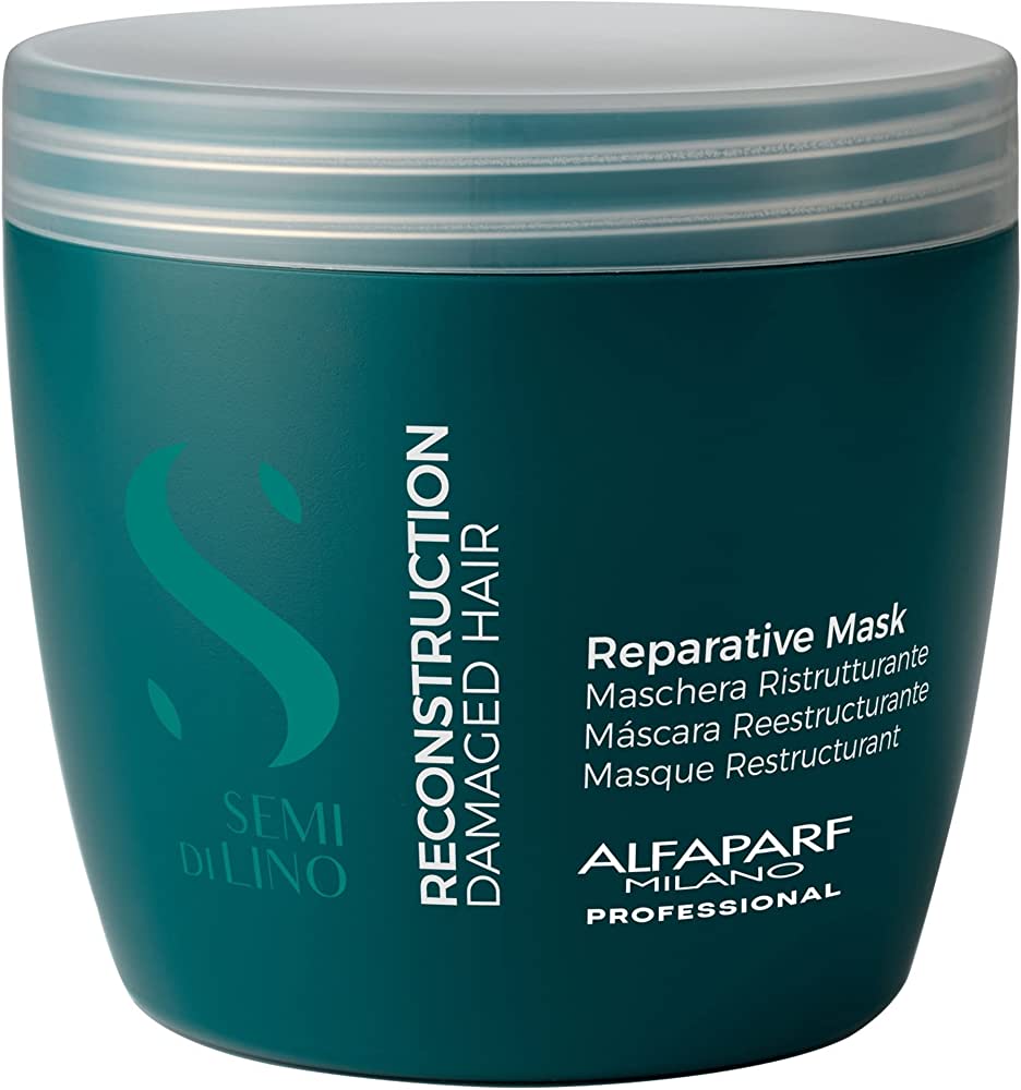Alfaparf Semi Di Lino Reconstruction Reparative Mask 500 ml / 17.2 oz | For Damaged Hair - 8022297064215