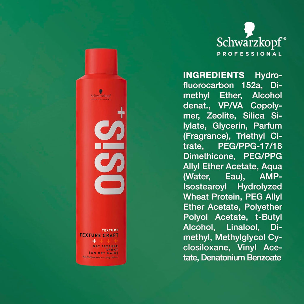Schwarzkopf OSIS+ Texture Craft Dry Texture Spray 8.9 oz / 300 ml | Hold 1/4