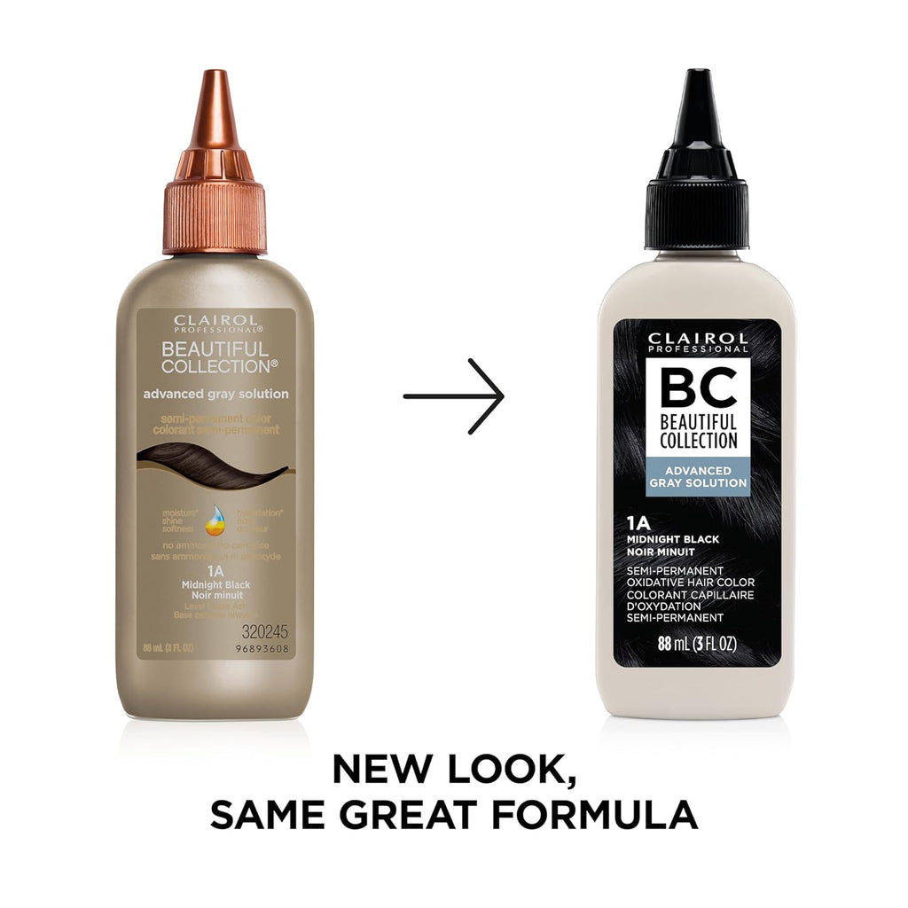 Clairol Professional Beautiful Collection Semi-Permanent Hair Color - 1A Midnight Black (Advanced Gray Solutions)