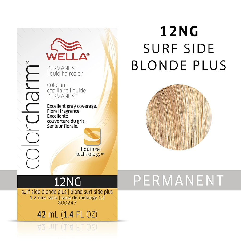 070018105905 - Wella ColorCharm Permanent Liquid Hair Color 42 ml / 1.4 oz - 12NG Surf Side Blonde Plus