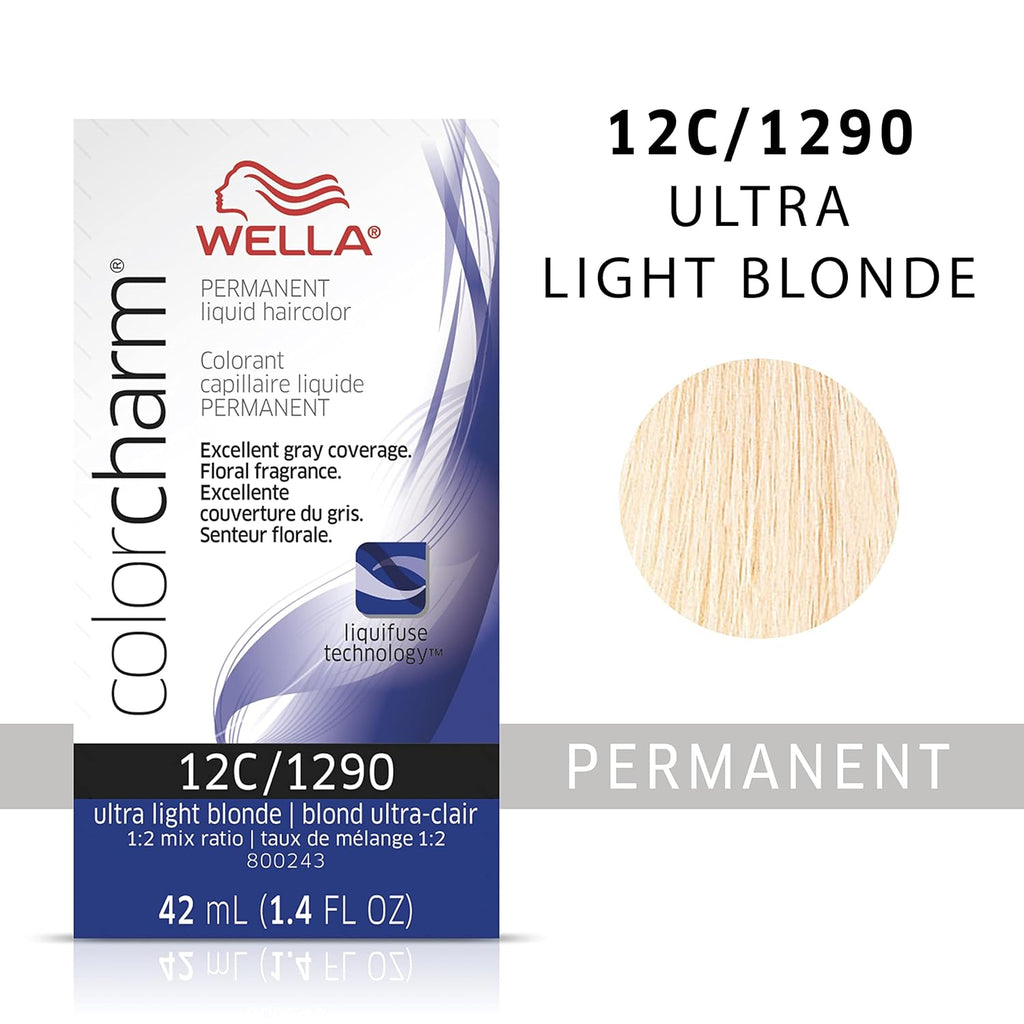 070018105806 - Wella ColorCharm Permanent Liquid Hair Color 42 ml / 1.4 oz - 12C / 1290 Ultra Light Blonde