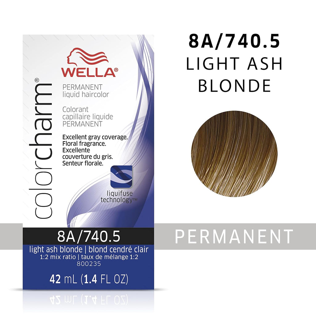 070018105646 - Wella ColorCharm Permanent Liquid Hair Color 42 ml / 1.4 oz - 8A / 740.5 Light Ash Blonde