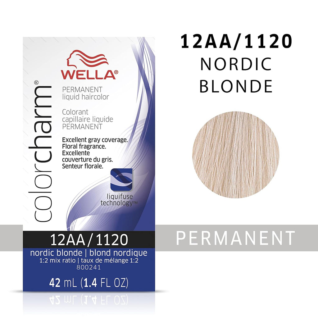 070018105769 - Wella ColorCharm Permanent Liquid Hair Color 42 ml / 1.4 oz - 12AA / 1120 Nordic Blonde