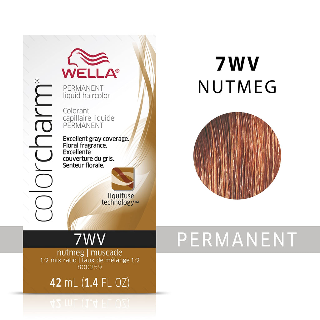 070018106131 - Wella ColorCharm Permanent Liquid Hair Color 42 ml / 1.4 oz - 7WV Nutmeg