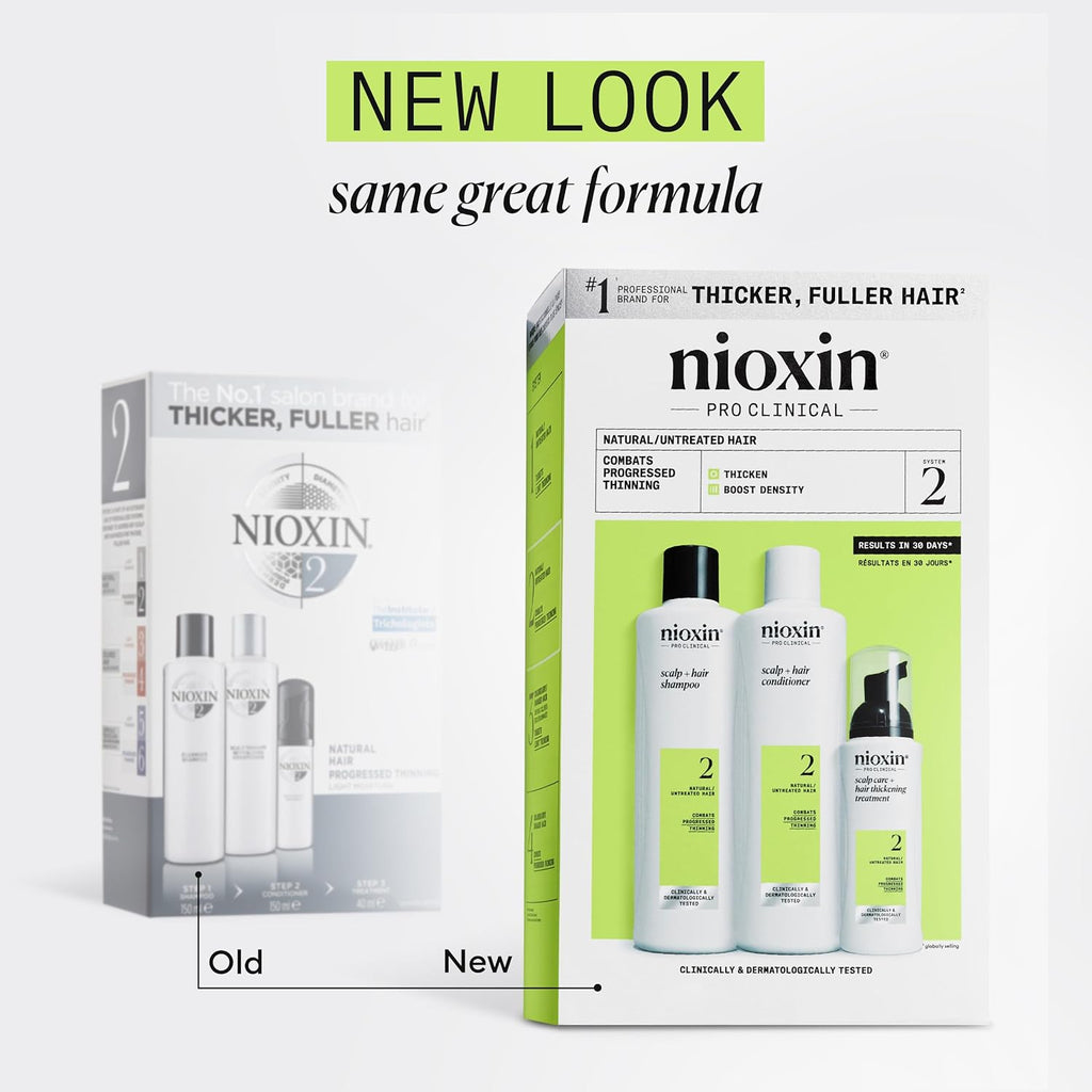 4064666715254 - Nioxin System 2 Scalp Care + Hair Thickening System 3-Step Kit | Natural / Untreated Hair