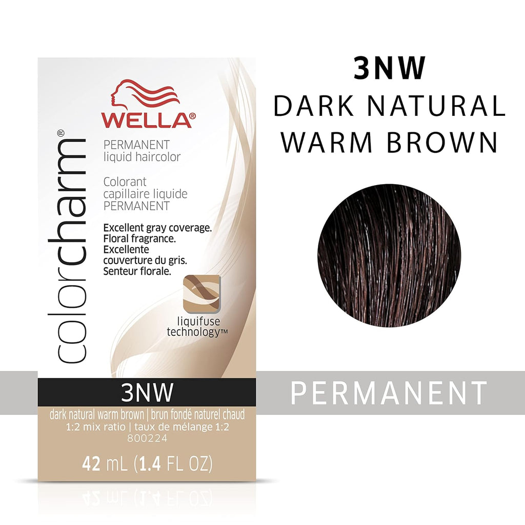 070018105424 - Wella ColorCharm Permanent Liquid Hair Color 42 ml / 1.4 oz - 3NW Dark Natural Warm Brown