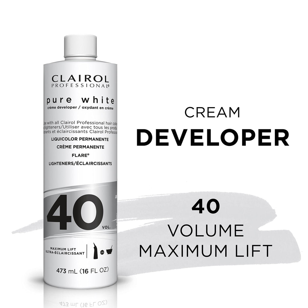 070018114433 - Clairol Professional Pure White Creme Developer 16 oz / 473 ml - 40 Volume