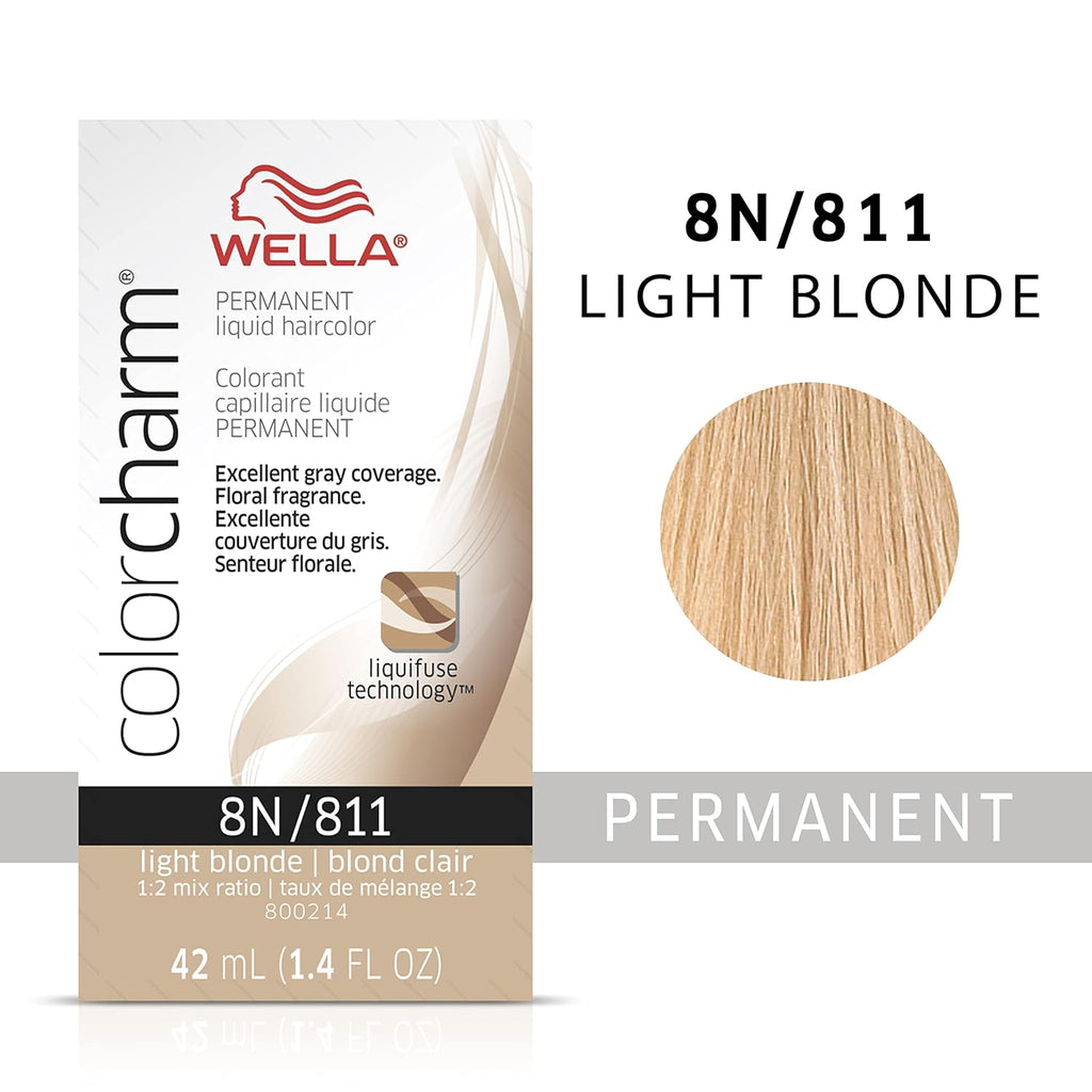 070018105349 - Wella ColorCharm Permanent Liquid Hair Color 42 ml / 1.4 oz - 8N / 811 Light Blonde