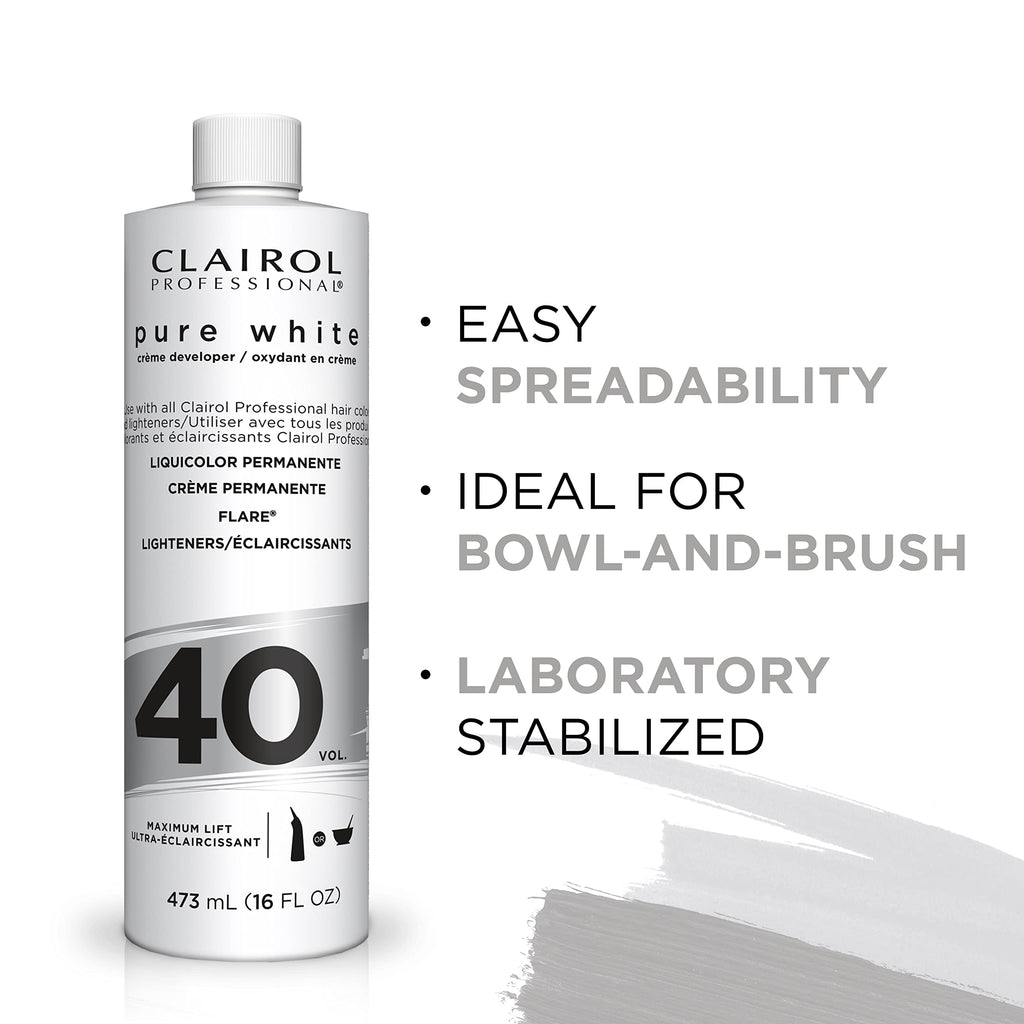 070018114433 - Clairol Professional Pure White Creme Developer 16 oz / 473 ml - 40 Volume