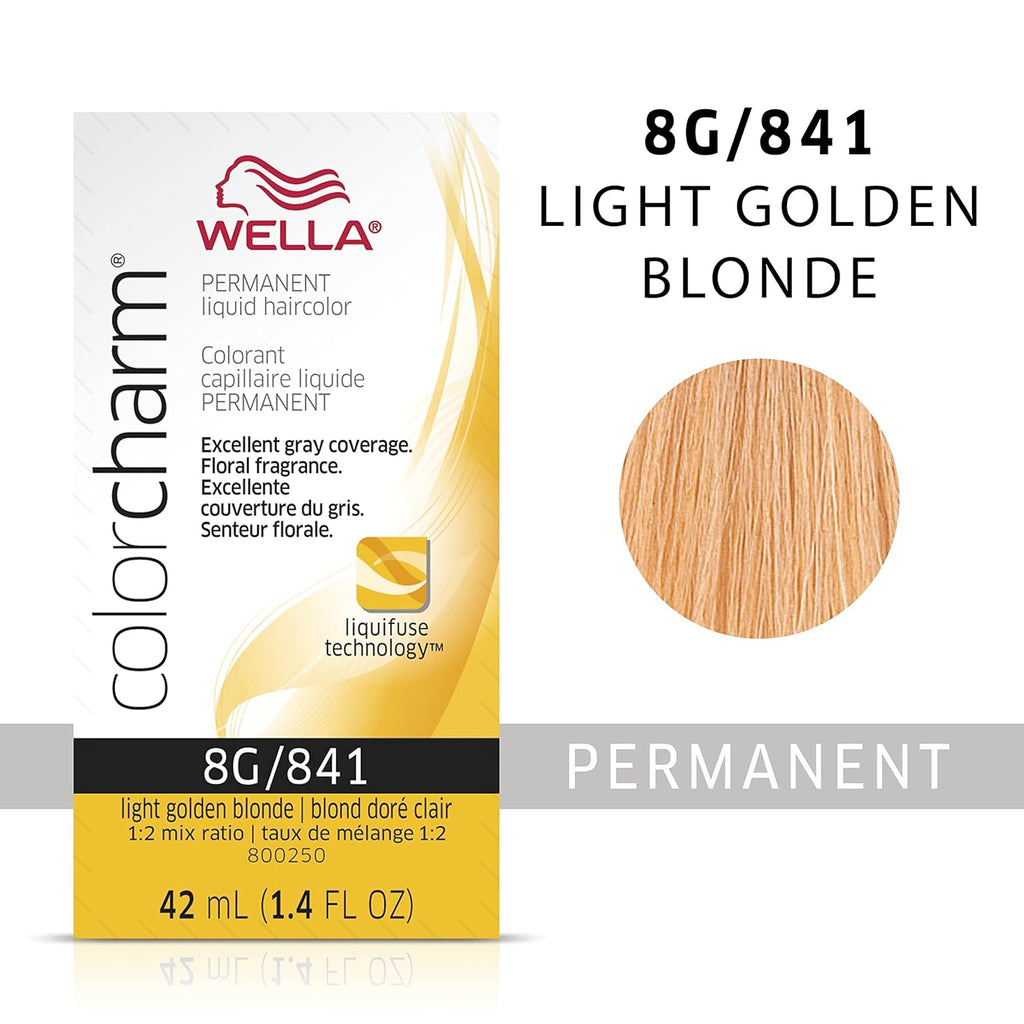 070018106018 - Wella ColorCharm Permanent Liquid Hair Color 42 ml / 1.4 oz - 8G / 841 Light Golden Blonde