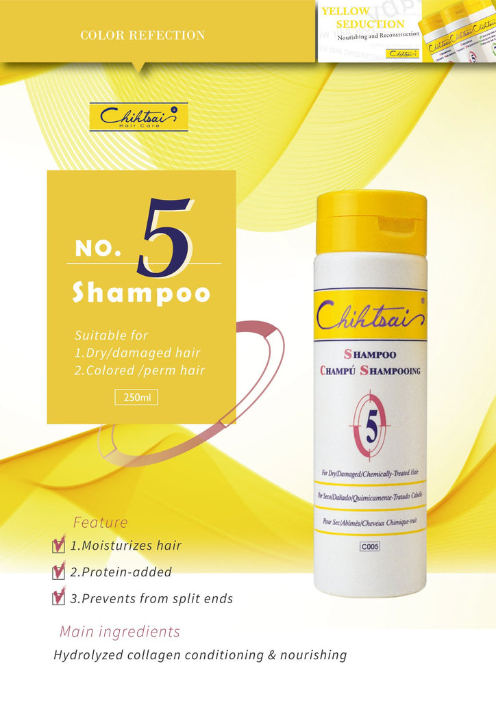 Chihtsai No. 5 Shampoo 34 oz / 1000 ml | For Dry, Damaged Or Chemically-Treated Hair - 652418200079