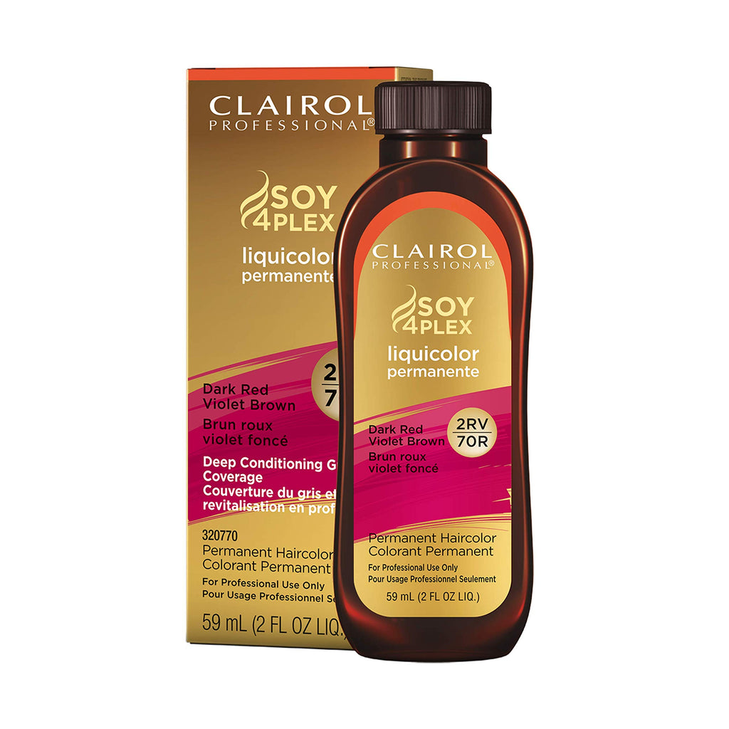 381519049026 - Clairol Professional Soy4Plex LiquiColor Permanent Hair Color - 2RV | 70R (Dark Red Violet Brown)