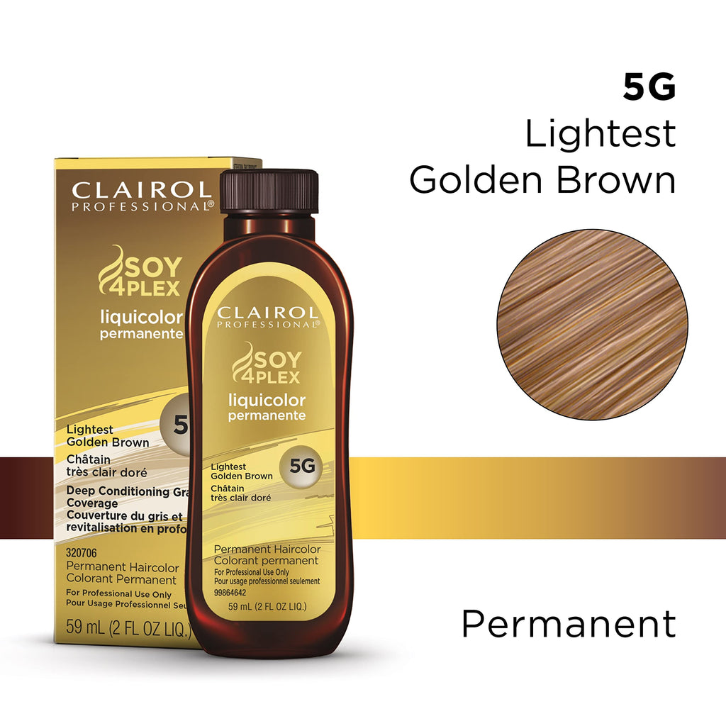 070018109613 - Clairol Professional Soy4Plex LiquiColor Permanent Hair Color - 5G (Light Golden Brown)