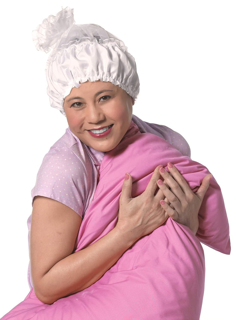 Diane Satin Lined Sleep Cap - White | 160048