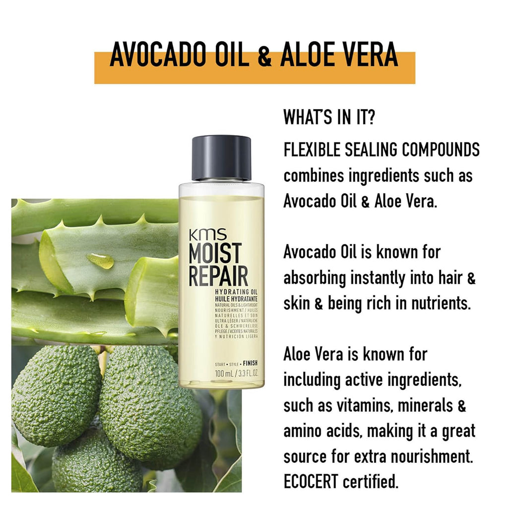 KMS MOIST REPAIR Hydrating Oil 3.3 oz / 100 ml | Hold 0/5 & Shine 5/5