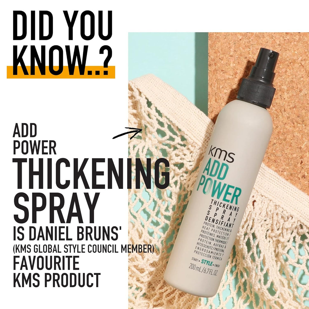 KMS ADD POWER Thickening Spray 6.7 oz / 200 ml | Hold 2.5/5 & Shine 3/5