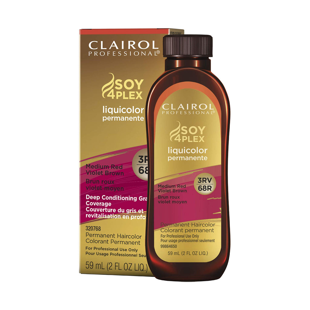 070018107916 - Clairol Professional Soy4Plex LiquiColor Permanent Hair Color - 3RV | 68R (Medium Red Violet Brown)
