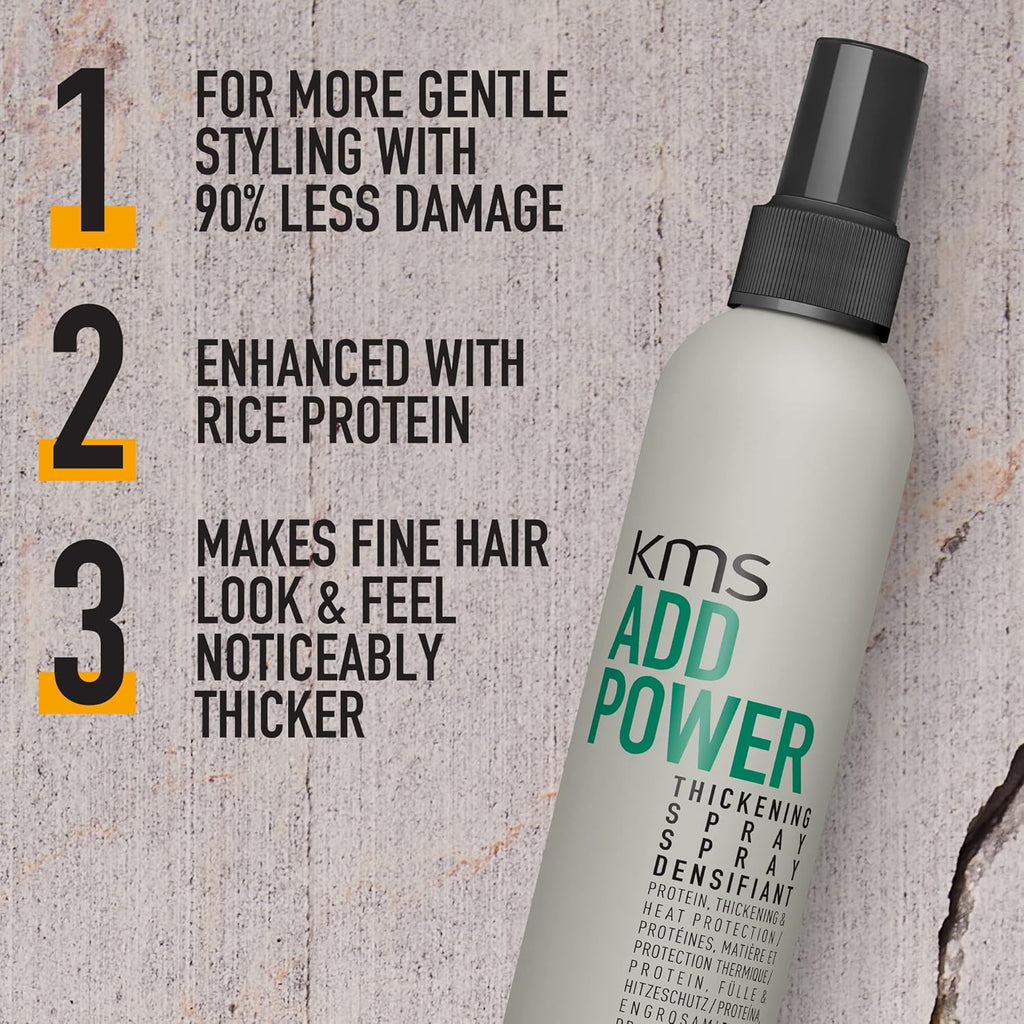 KMS ADD POWER Thickening Spray 6.7 oz / 200 ml | Hold 2.5/5 & Shine 3/5