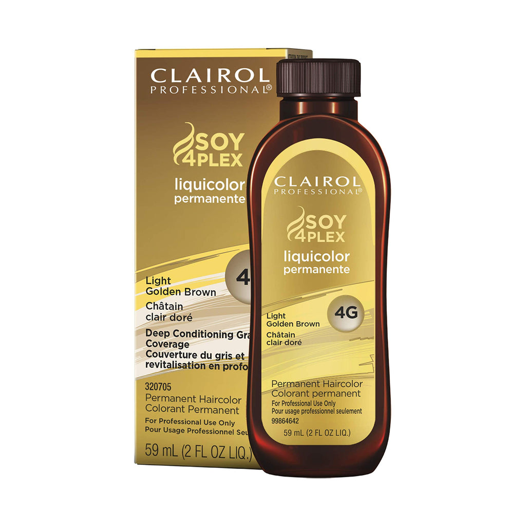 070018109590 - Clairol Professional Soy4Plex LiquiColor Permanent Hair Color - 4G (Light Golden Brown)