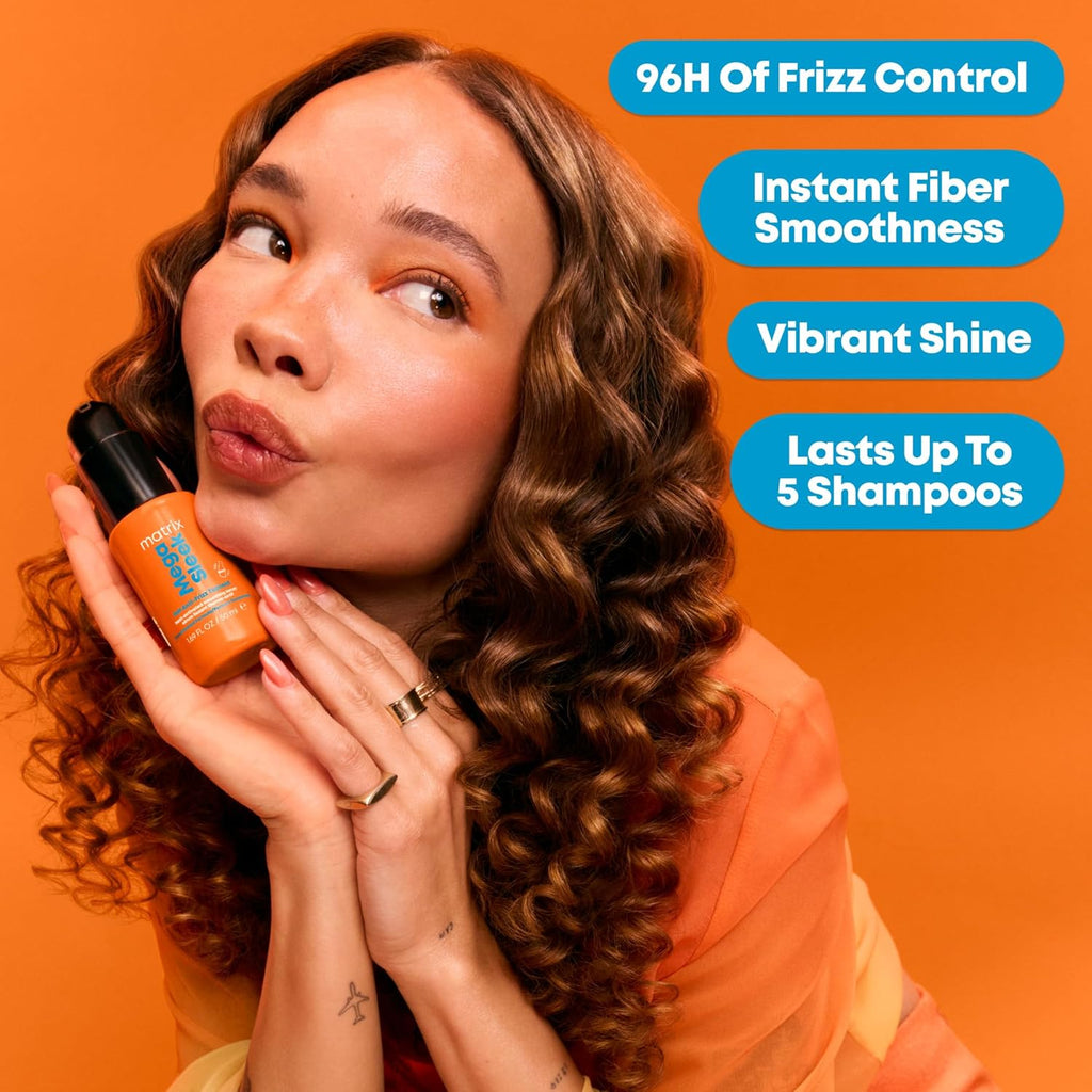 Matrix MEGA SLEEK 96H Anti-Frizz Topcoat Heat-Activated Smoothing Serum 1.69 oz / 50 ml