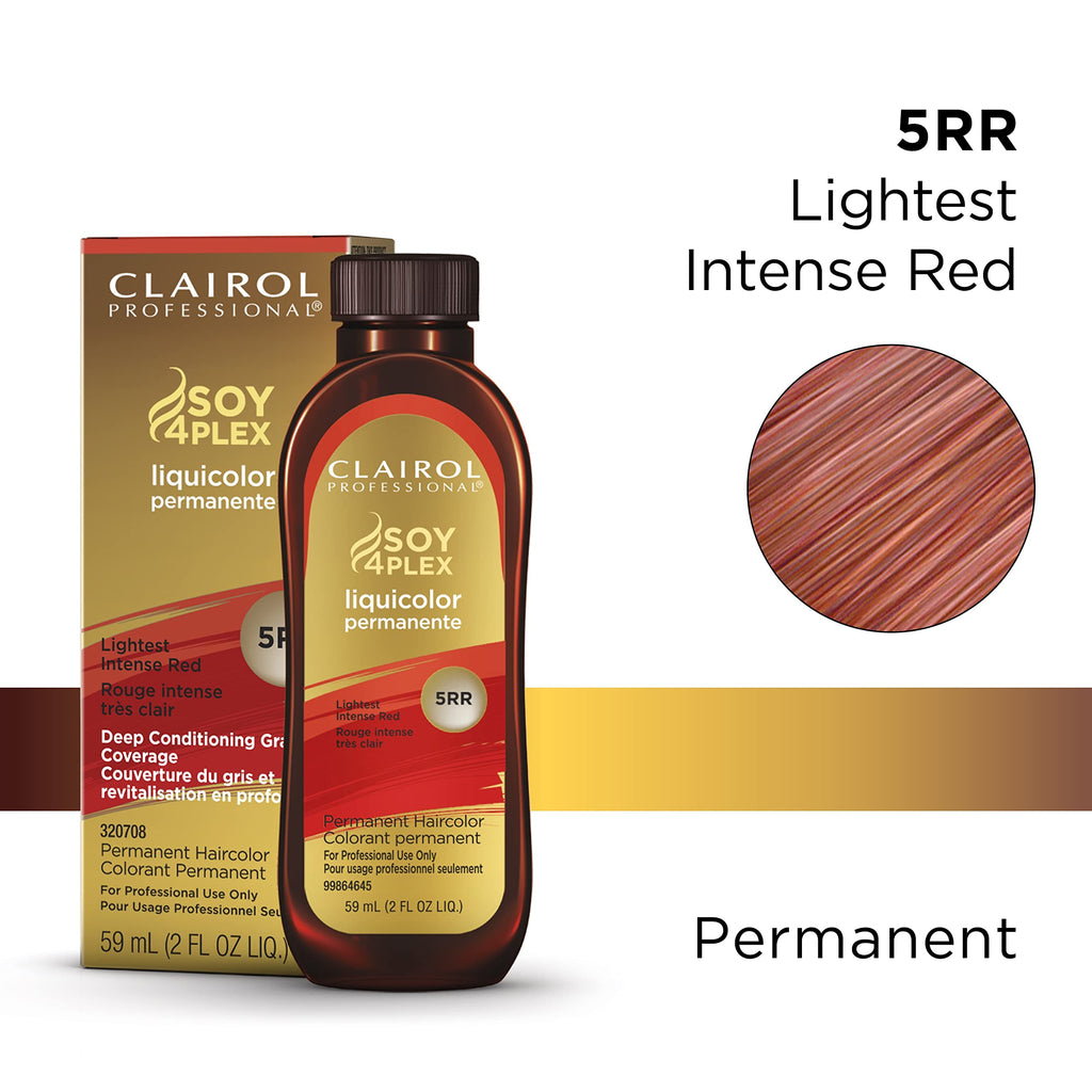 070018110077 - Clairol Professional Soy4Plex LiquiColor Permanent Hair Color - 5RR (Lightest Intense Red)