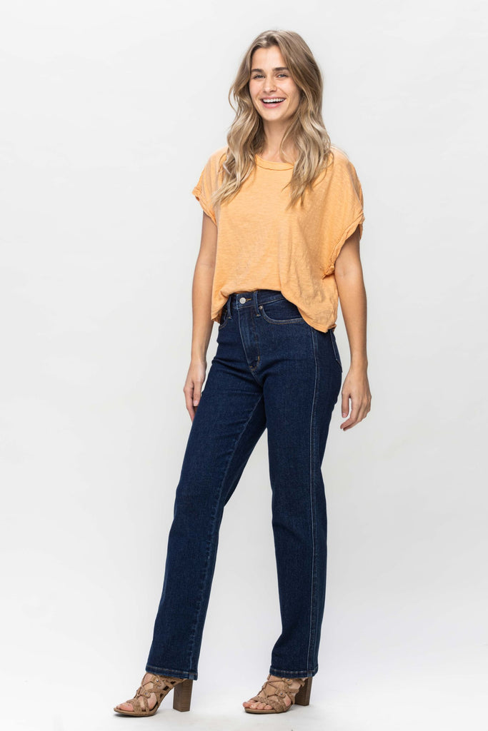 Judy Blue High Rise Tummy Control Classic Straight Jeans 88575