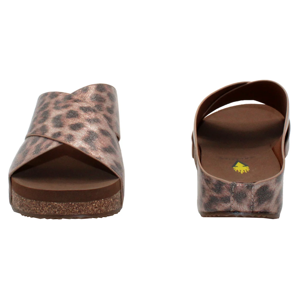 Volatile Ablette Wedge Sandal in Bronze Leopard