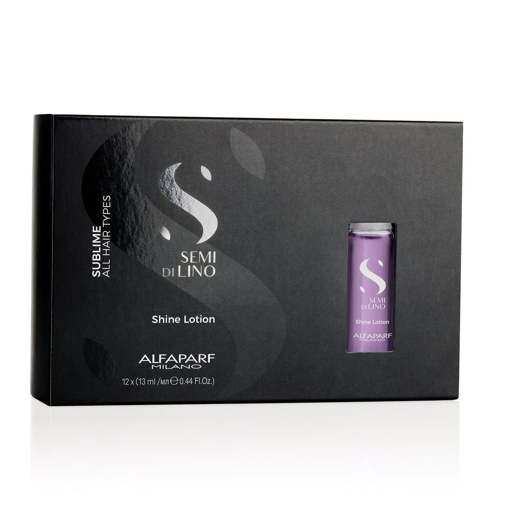 Alfaparf Semi Di Lino Sublime Shine Lotion 13 ml / 0.44 oz - Pack Of 12 Vials | For All Hair Types - 8022297065007