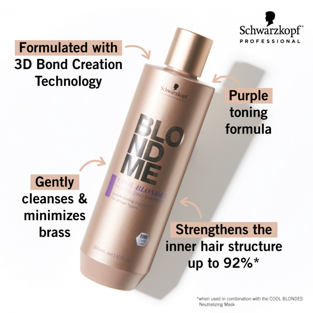 4045787640113 - Schwarzkopf BLONDME Cool Blondes Neutralizing Shampoo 10 oz / 300 ml