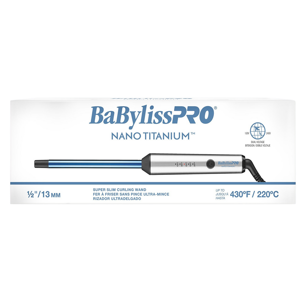 BabylissPro Nano Titanium Super Slim Curling Wand - 1/2"