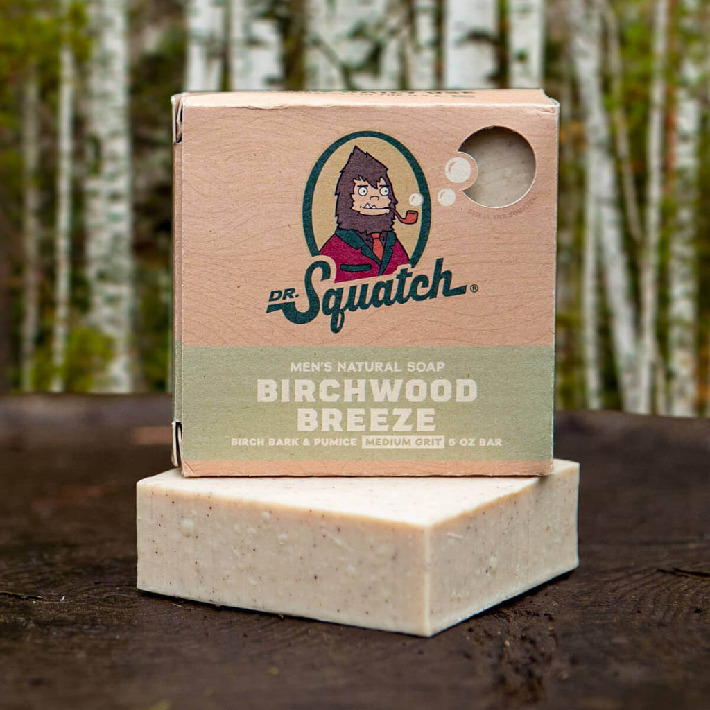 851817007917 - Dr. Squatch Men's All Natural Bar Soap 5 oz - Birchwood Breeze | Medium Grit