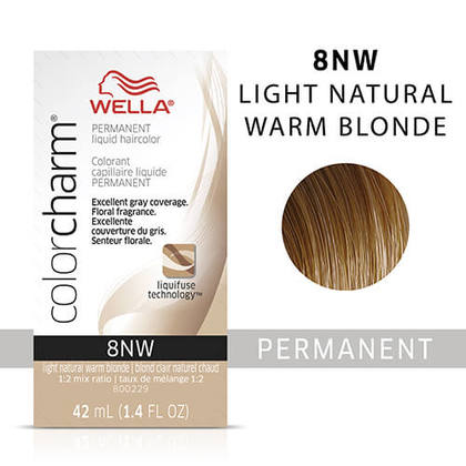 070018105523 - Wella ColorCharm Permanent Liquid Hair Color 42 ml / 1.4 oz - 8NW Light Natural Warm Blonde
