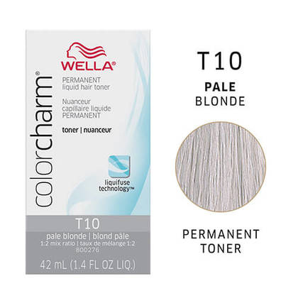 070018106452 - Wella ColorCharm Permanent Liquid Hair Toner 42 ml / 1.4 oz - T10 Pale Blonde
