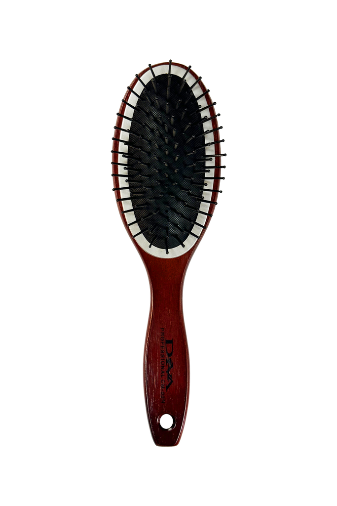 Diva #CM-03N Cushion Wood Nylon Pin Oval Hair Brush - Medium (9")
