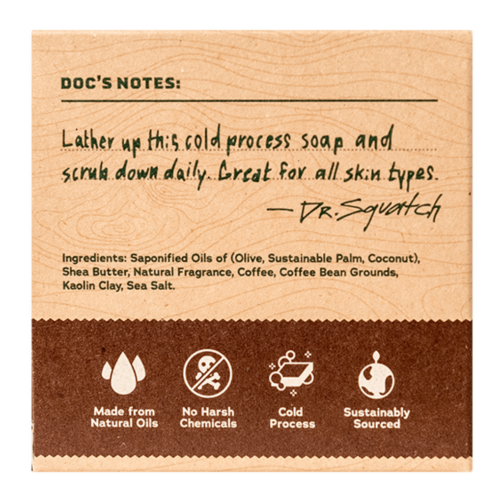 851817007245 - Dr. Squatch Men's All Natural Bar Soap 5 oz - Cold Brew Cleanse | Heavy Grit