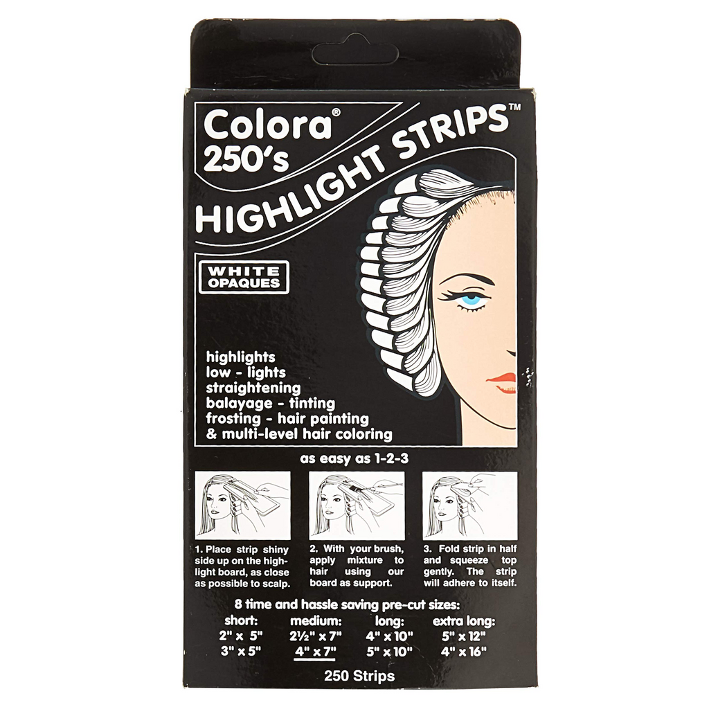 028863073050 - Colora 250's Coloring Highlight Strips White Opaque - 250 Count (4" x 7")