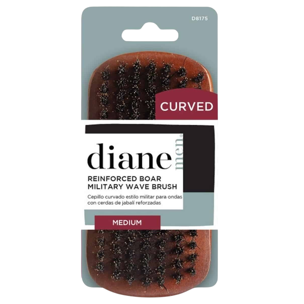 Diane Men's Reinforced Boar Military Wave Brush - Medium | D8157