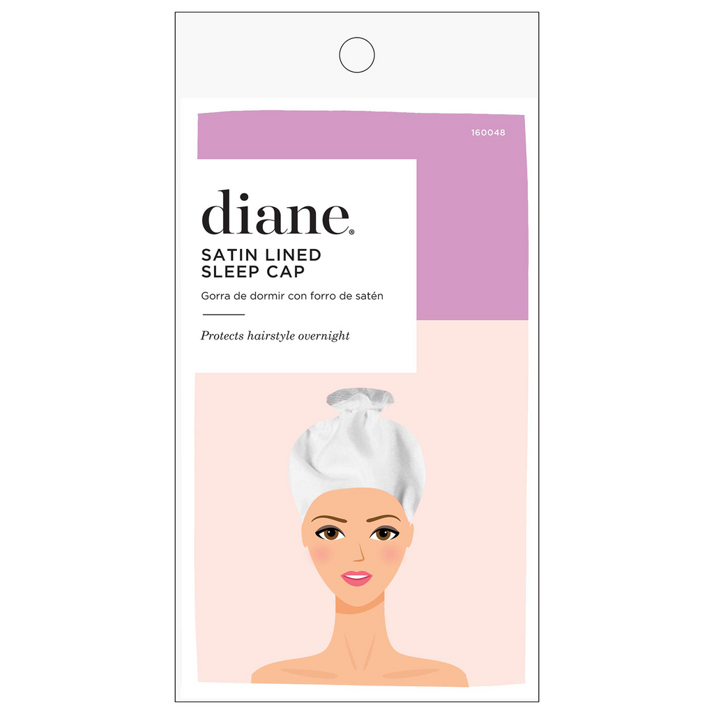 Diane Satin Lined Sleep Cap - White | 160048