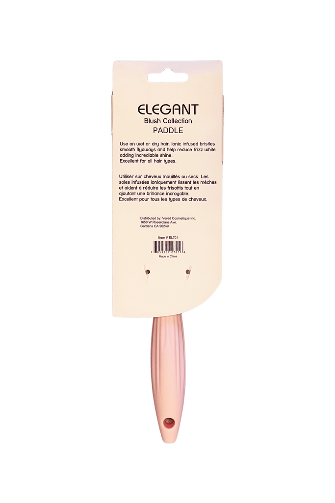 Elegant #701 Wet & Dry Paddle Hair Brush - Large (10.5") / Blush Pink