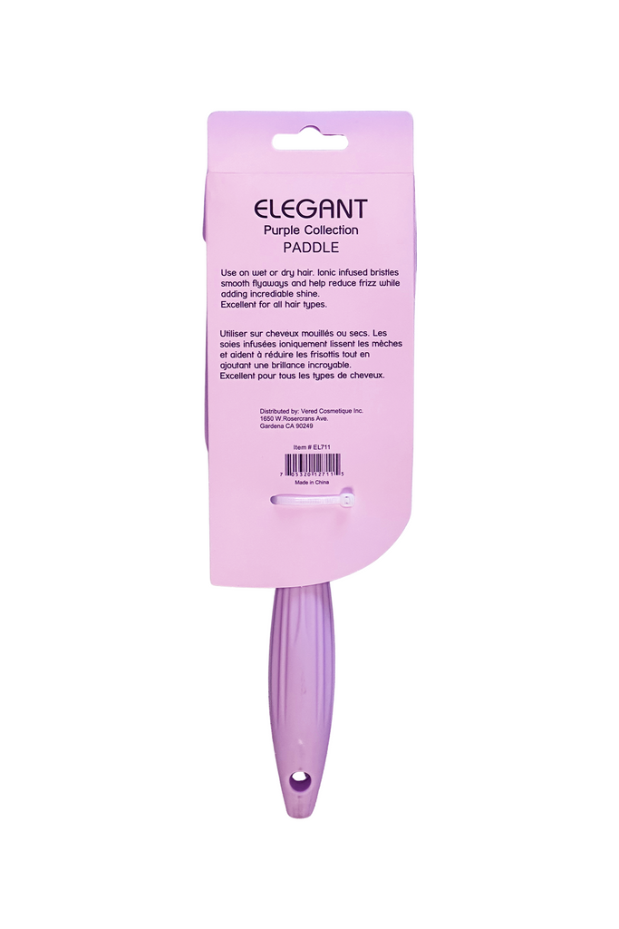 Elegant #711 Wet & Dry Paddle Hair Brush - Large (10.5") / Purple