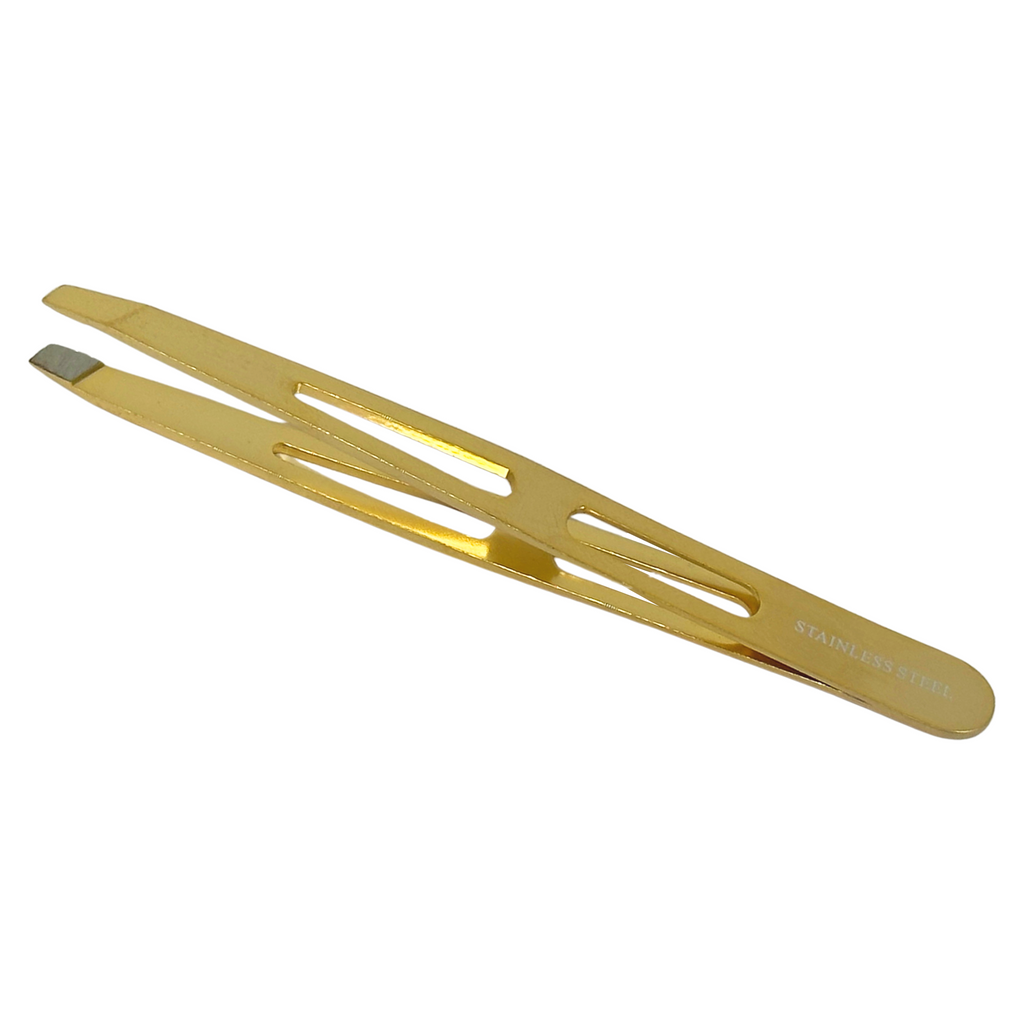 Esthetic Plus #2996 Stainless Steel Slanted Tweezer (3.75") - Gold