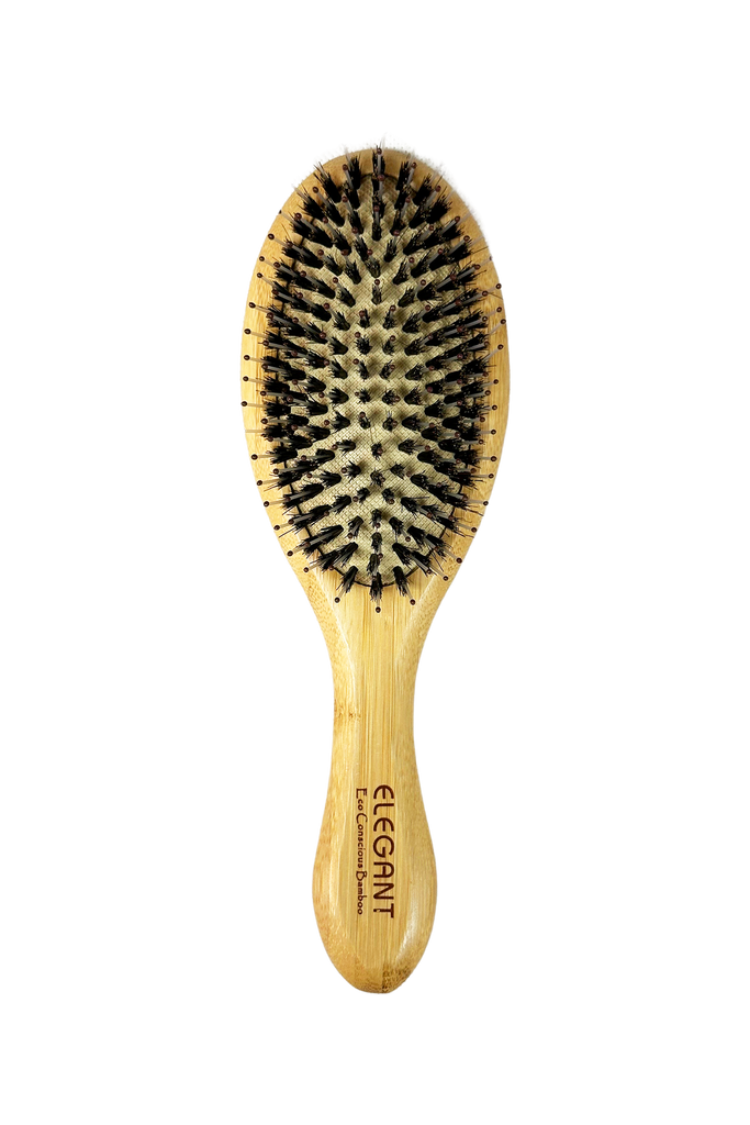 705320109746 - Elegant #974 Eco Conscious Bamboo Oval Boar & Nylon Hairbrush (8.75")