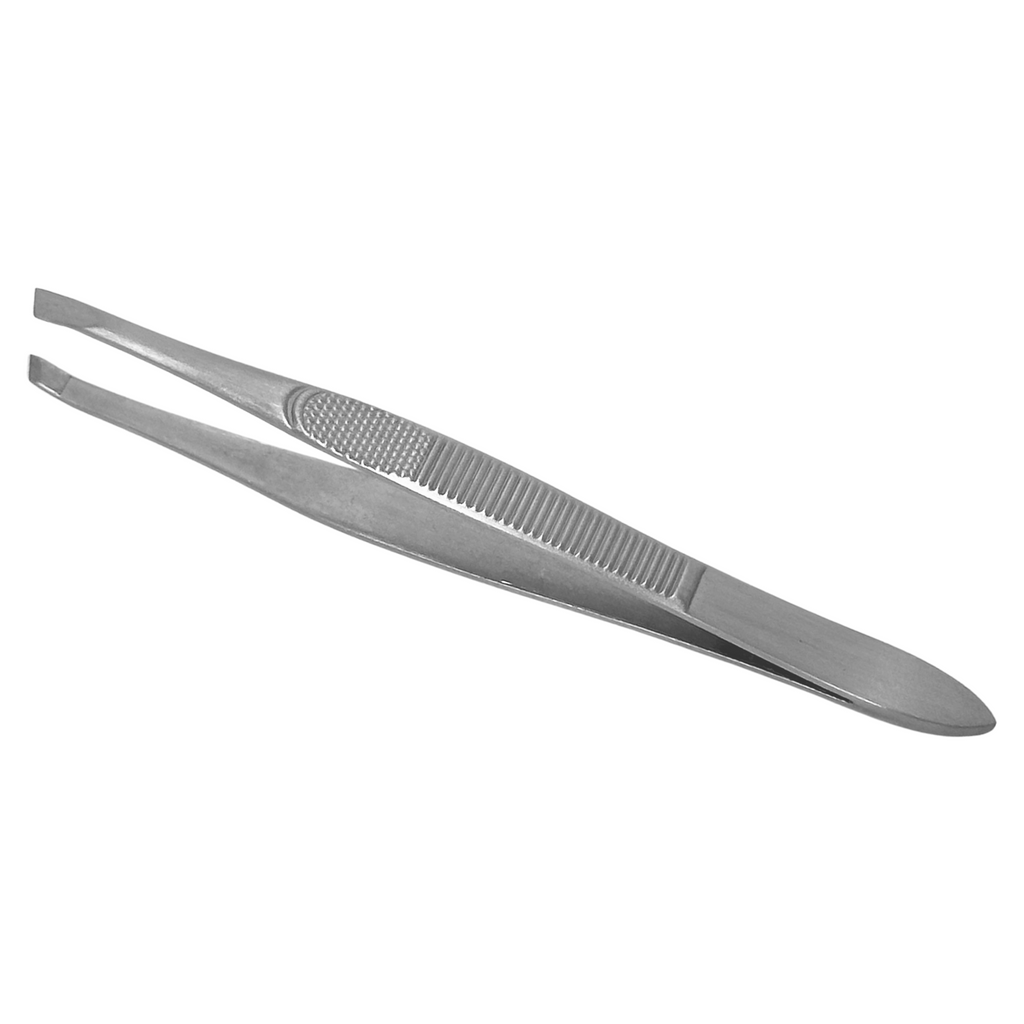 Esthetic Plus #2847 Textured Grip Stainless Steel Slanted Tweezer (3.75")