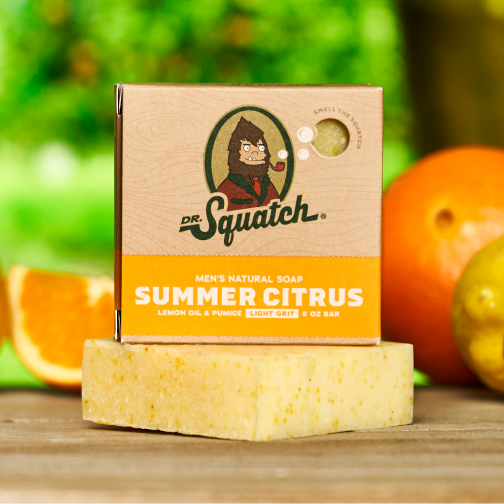 810095591921 - Dr. Squatch Men's All Natural Bar Soap 5 oz - Summer Citrus | Light Grit