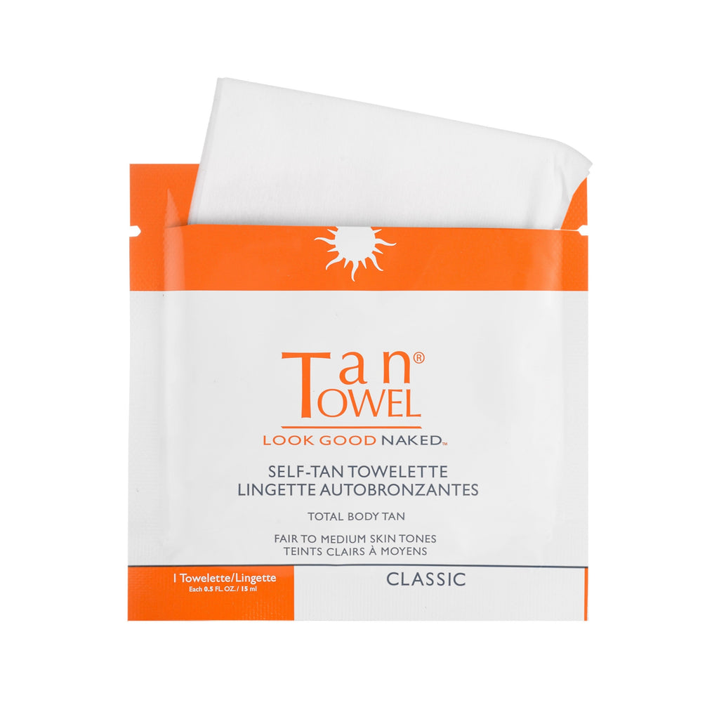 659711135596 - Tan Towel Self-Tan Towelettes Total Body Tan 5 Pack - Classic | Fair to Medium Skin Tones