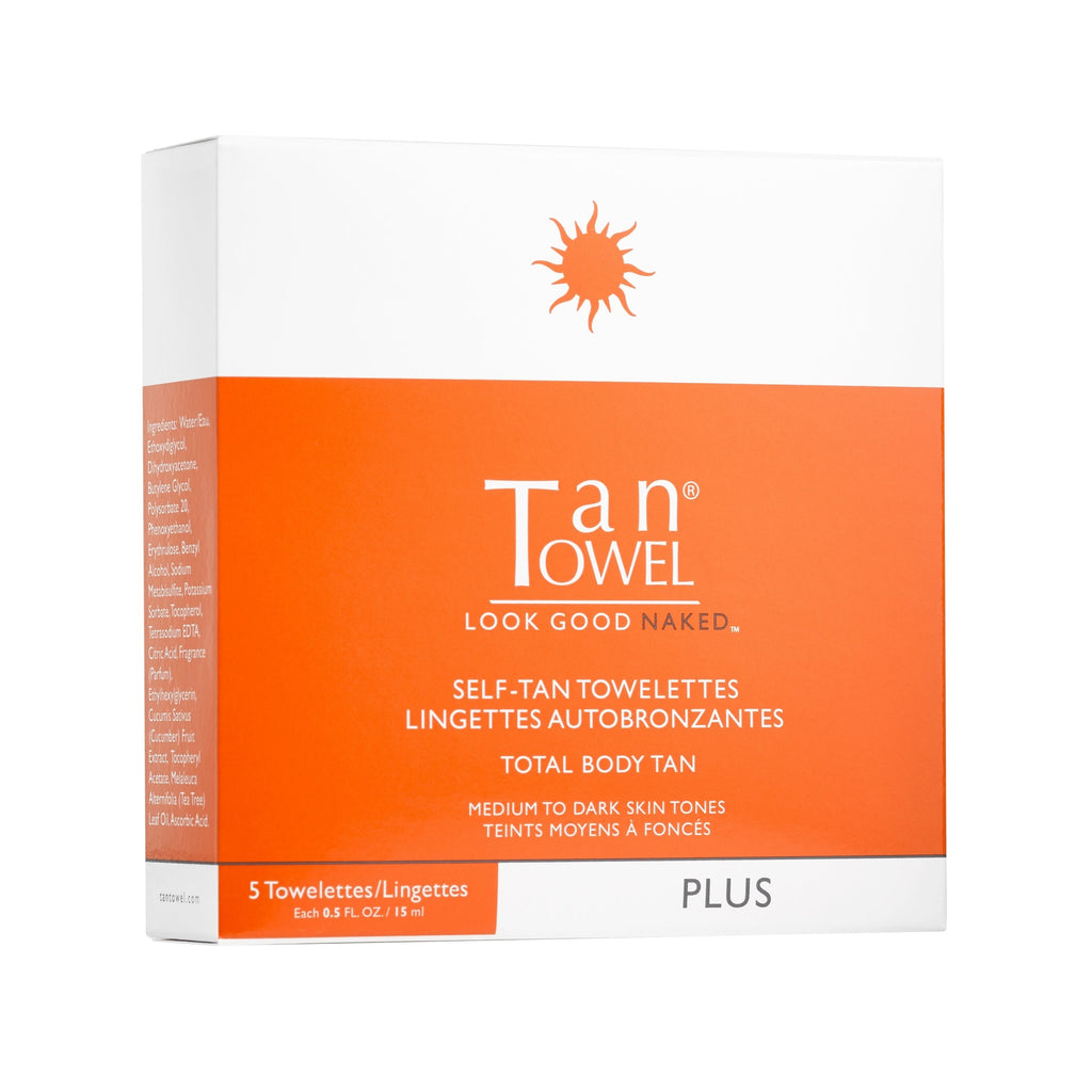 659711135633 - Tan Towel Self-Tan Towelettes Total Body Tan 5 Pack - Plus | Medium to Dark Skin Tones