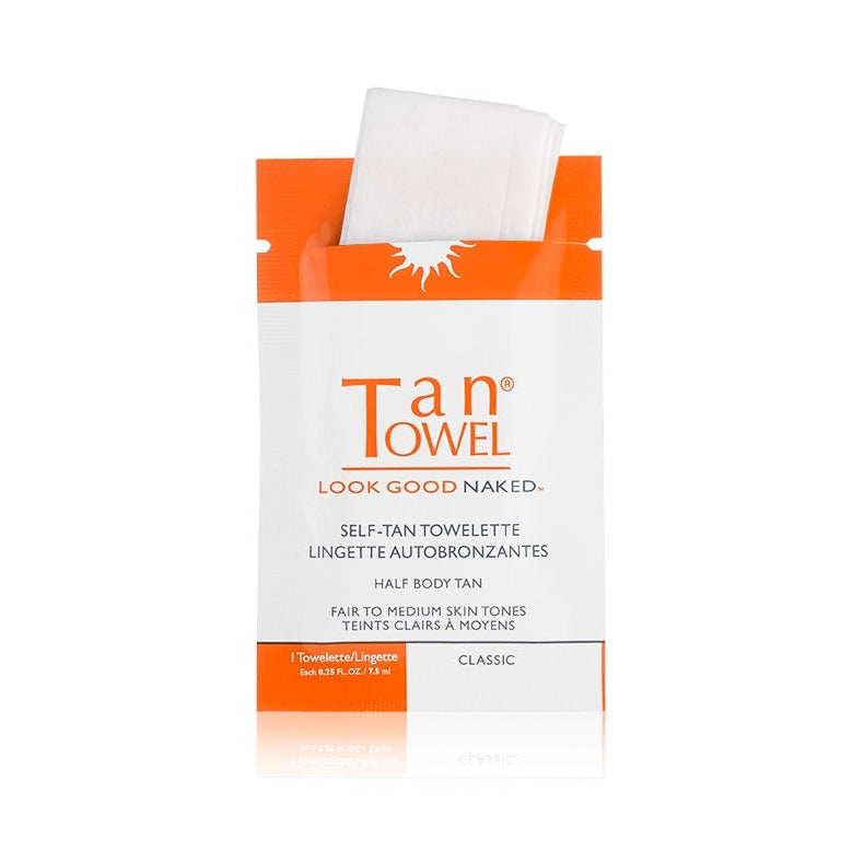 659711135527 - Tan Towel Self-Tan Towelettes Half Body Tan 10 Pack - Classic | Fair to Medium Skin Tones