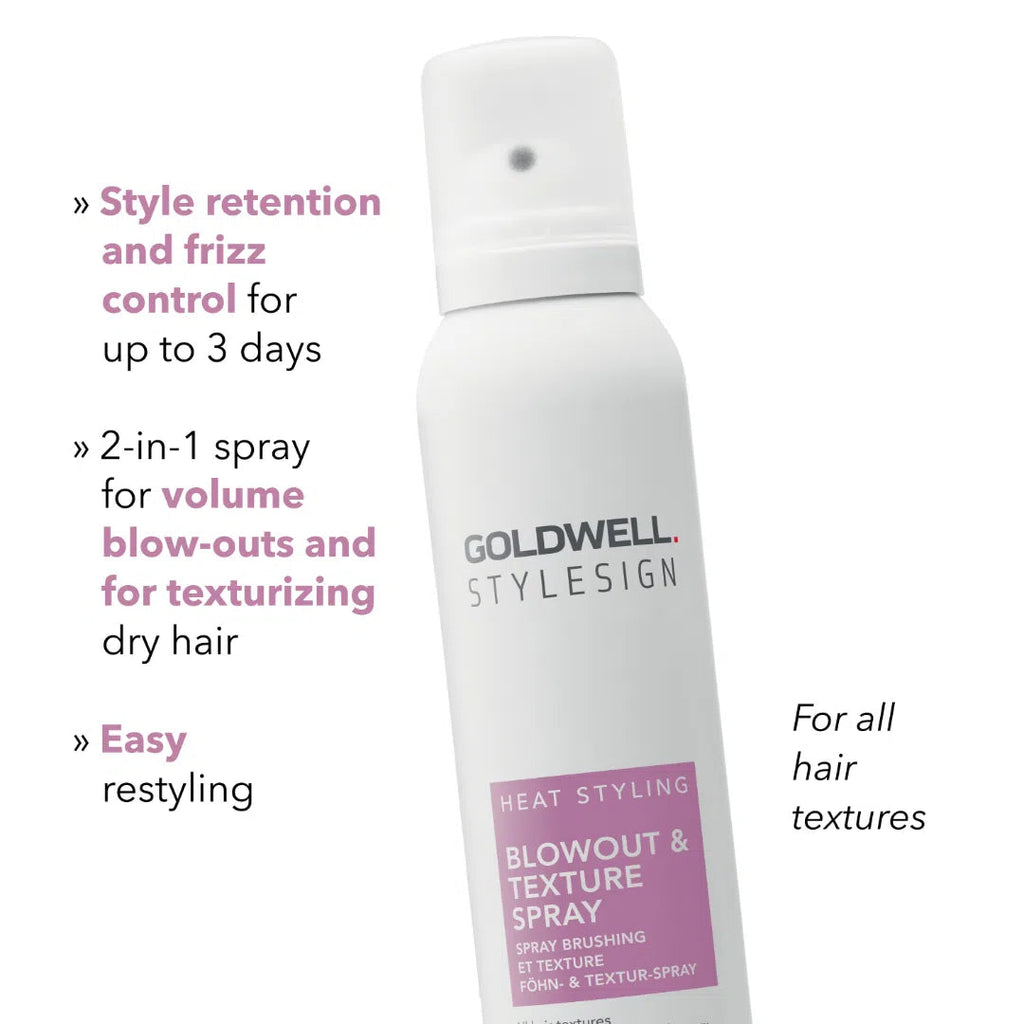 4021609520221 - Goldwell Stylesign HEAT STYLING Blowout & Texture Spray 5.3 oz / 149 g | Hold 2/5